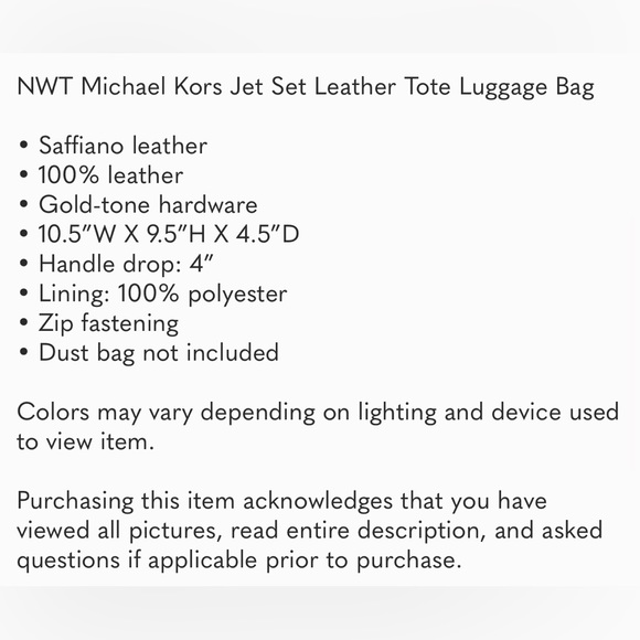 MICHAEL KORS Jet Set Leather Tote - Picture 10 of 10